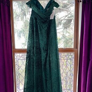 LARA New York off shoulder beaded ballgown